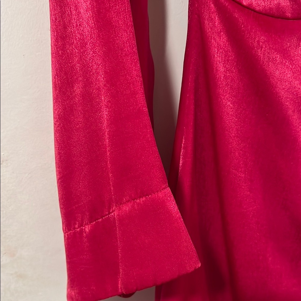 Chic Pink (Raspberry Color) Wrap Dress - Picture 4 of 10